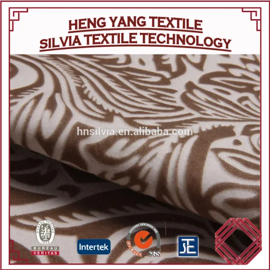 Wholesale type burnout and printing pattern floral style velour fabric for upholstery