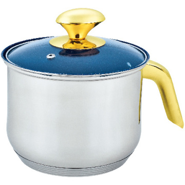 Milk Pot with Golden Handle Stainless steel