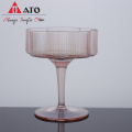 Vintage Pink Wine Glass Cup Glasses Goblet Set