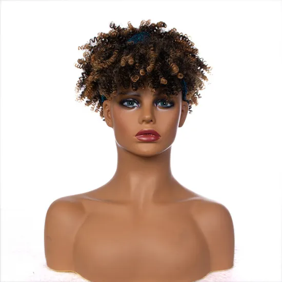 Stort afro kinky curly headband wigs wholesale ombre brown heat resistant fibre synthetic hair headband wigs for black women