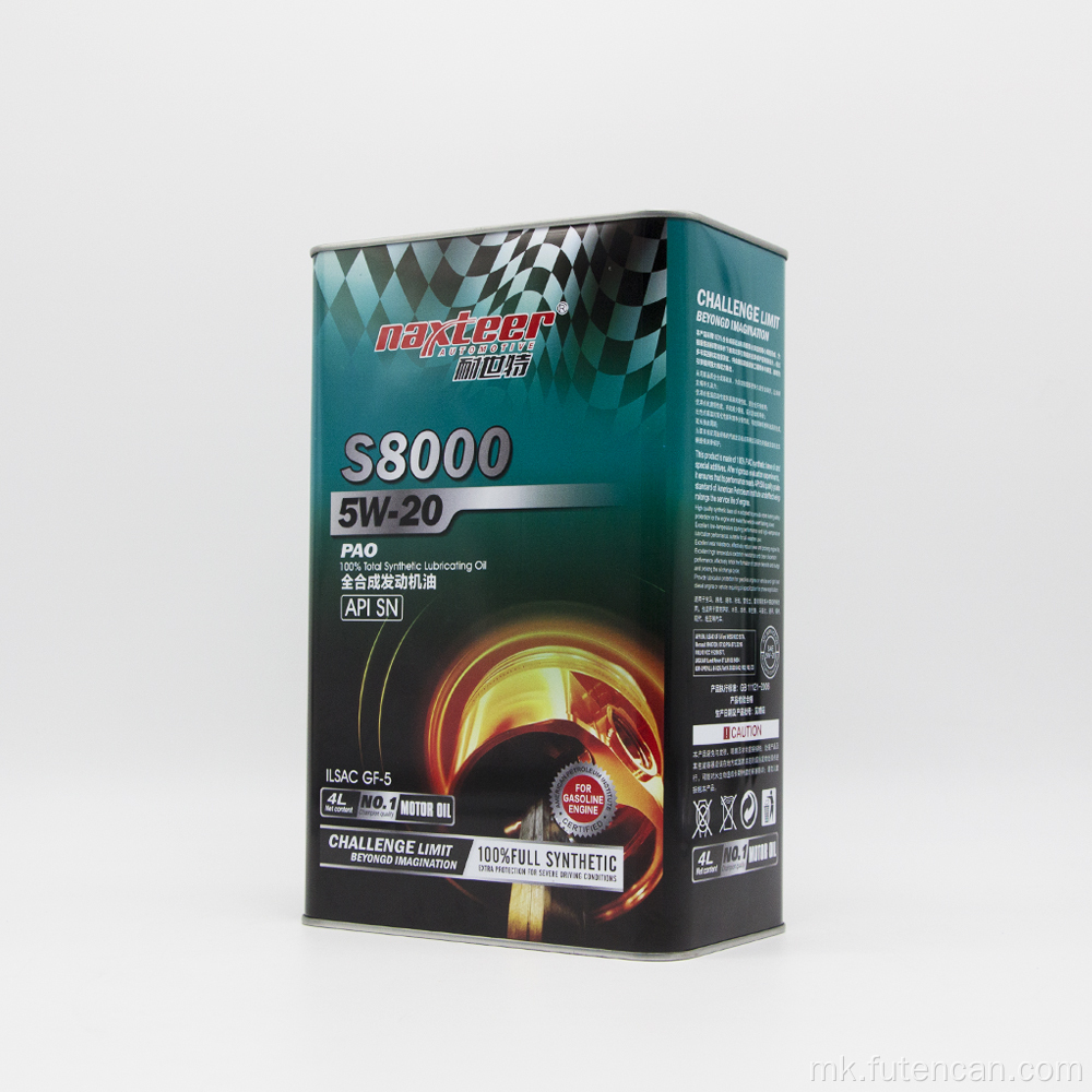 Правоаголна лимена конзерва за масло за подмачкување