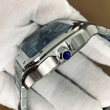 38mm Stainless Steel Men's Mechanical Watch with Sandoz Square Design, NH35 Movement, and Mineral Glass