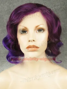 Voilet Ombre with Purple Elegant Wavy Synthetic Lace Front Wig