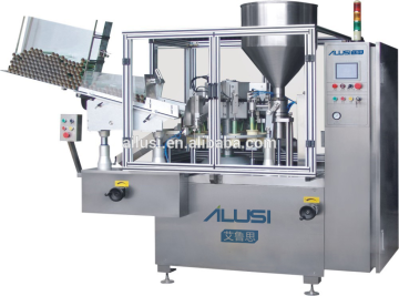 Automatic filling and sealing machine for toothpastes