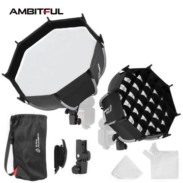 Ambitful 40 cm PF40 SE Camera flash mini softbox - ombrello ottagone portatile softbox con griglia a nido d'ape per tt520ii v1 ad200pro