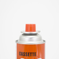 Empty butane gas aerosol tin can