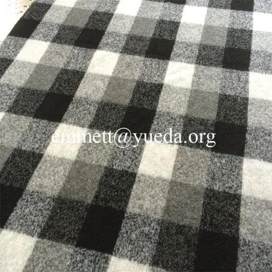 100% polyester black grey white colors plaid check jacquard designs knit fabric for garment coat
