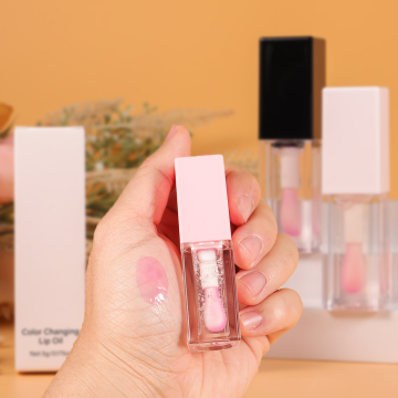 Huile à lèvres LOGO CUSTOM LOGIE LOW MOQ - Gélos à lèvres rose végétalien avec huile aromatisante