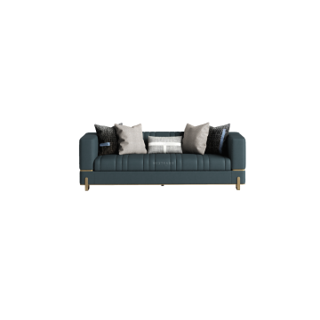 Couch, Real Leather 3 Seater Upholstered Sofa