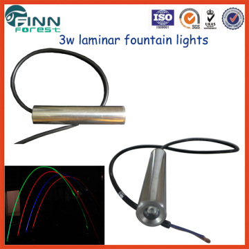 Laminar fountain use 3w RGB stainless steel material lights laminar water jet