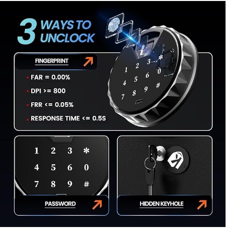 Digital Fingerprint & Keypad Code Rifle SAFES