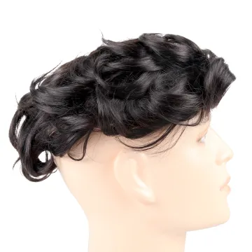 Super silk top mens human hair toupee