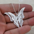 Argent Belle Papillon Pendentif Collier Bijoux pour Femmes Filles Enfants Pendentif Chaîne Collier 20 + 2 pouces Femmes Bijoux