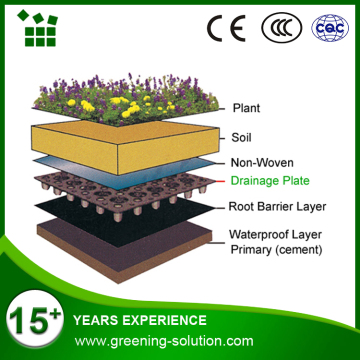 Plastic Drainage and Storage Green Roof Materials