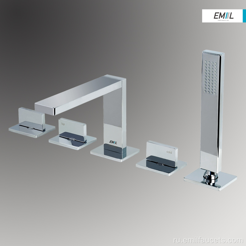 Крепление излива для ванны Смеситель для ванны с 3 ручками