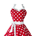 Lovely Sweetheart Red Retro Kitchen Aprons Woman Girl Cotton Polka Dot Cooking Salon Vintage Apron Dress Christmas