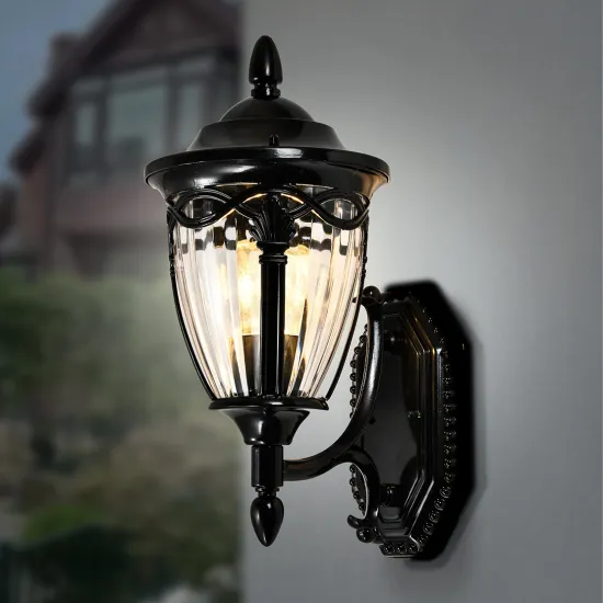 Vintage Aluminum Wall Lantern for Exterior Porch and Balcony
