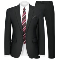 WYWK 2 Piece Men's Suit Wedding Business Party-Black-M