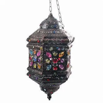 Pier 1 style hanging beads metal candle holders