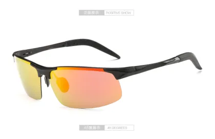 Men Sunglass brand design Metal Frame sun glasses Sports Mirror glasses