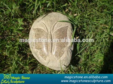 Moving handmade stone carved butterfly