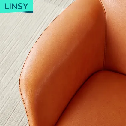 Linsy Luxury Nordic Relax Genuine Leather Armchair with Ottoman
