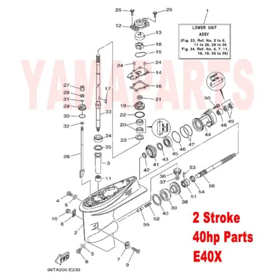 66T-44323-40 Outer Plate Cartridge for Yamaha Hidea Parsun Seatan 2 Stroke 40HP Outboard Engine Lower Casing Spares