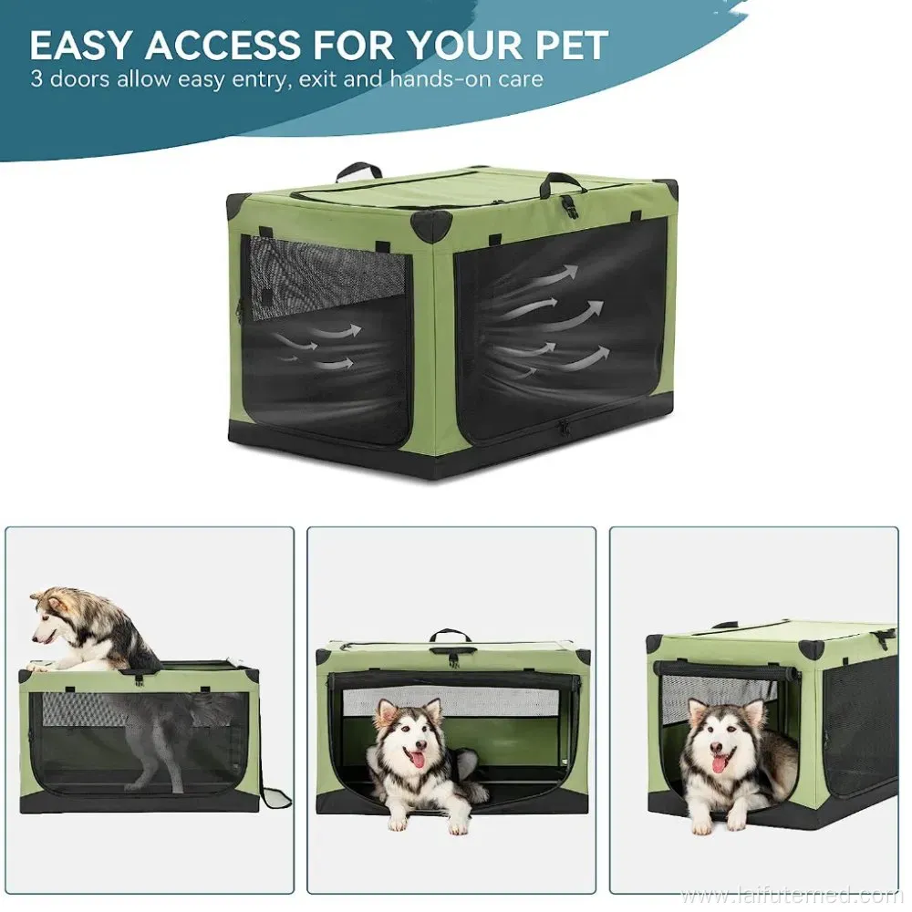 Collapsible Portable Dog Crate with Strong Steel Frame
