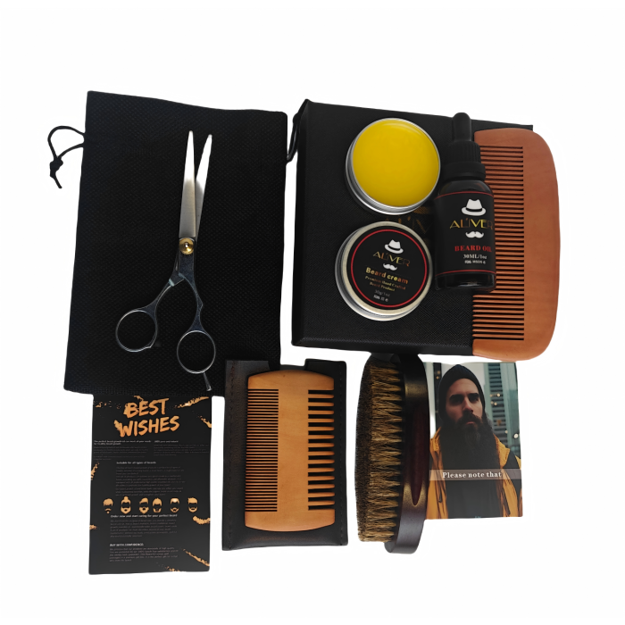 Set de 7 piezas al mejor set de regalo de cuidado de barba