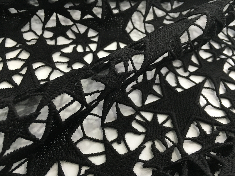 Mat Poly Yarn Guipure Embroidery Fabric