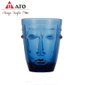 Blue Drinking Glasses Water Tumbler Reusable short Cup