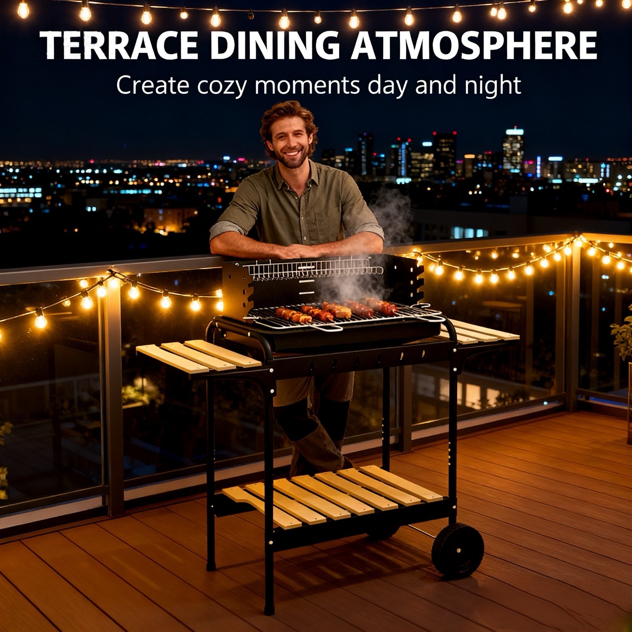 Portable charcoal barbecue grill