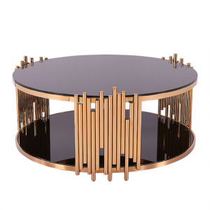 luxury and royal glass and metal coffee table