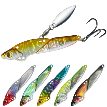 New 8g 16g 21g Bionic VIB Fishing Lure Metal Jig Lead Covered Copper Spoon Lure Spinning Blade for Trout