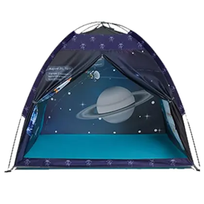 Retro Blue Space World Play Tent for Indoor and Outdoor Entertainment