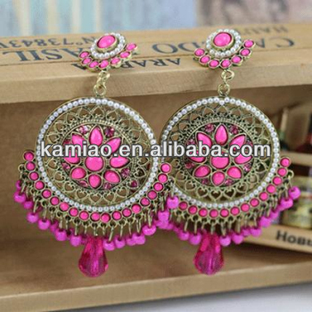 2014 ladies fashion jewerly ethnic dangle cross magnetic hoop earrings