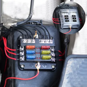 TIOODRE 6 Way Blade Fuse Box Bus Bar Car Kit With Cover Marine Fuse Box Holder Red LED Light For Auto Car Boat Marine Trike NEW