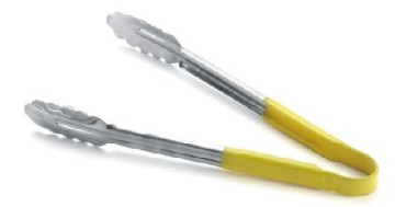 Vinyl coated food tong,yellow, s/s