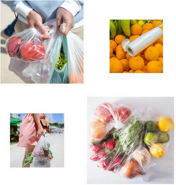 Polyethylene Bags Clear Take Out Disposable Plastic Food Bags Roll