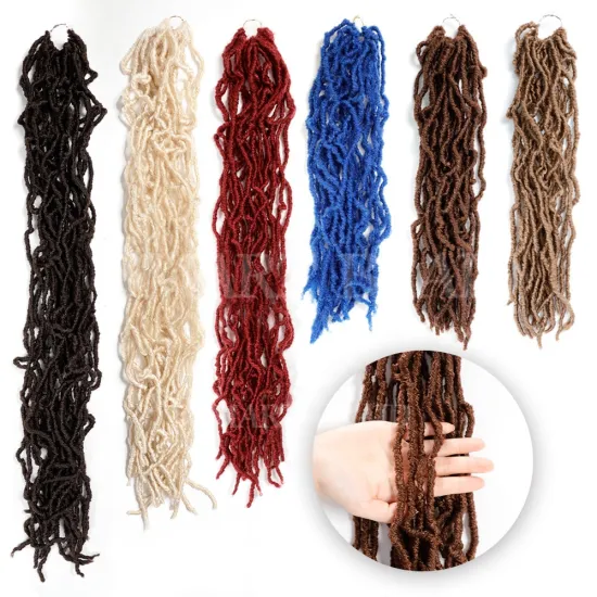 21strands 18" 90g Goddess Locs Crochet Hair Synthetic Ombre Nu Locs Crochet Braiding Hair Extensions Crochet Goddess Nu Locs