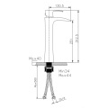 Quadratischer Single Loch Wasserfall Messing Wasserhahn