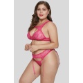 Aangepaste plus size kanten bh set lingerie