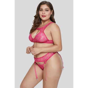 Aangepaste plus size kanten bh set lingerie