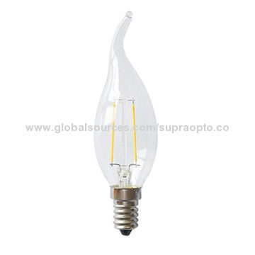 C35 2W Filament LED Candle Light, CE and EMC Certified, RoHS Directive-compliantNew
