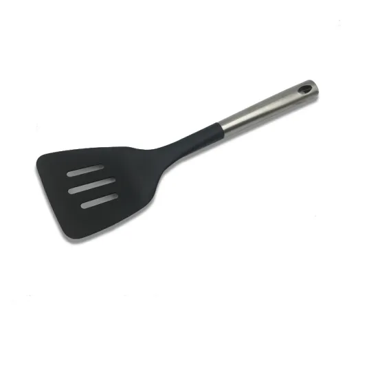 Nylon Fashion Slotted Food Turner with Long Stainless Steel Handle - Food Grade Cooking Utensil