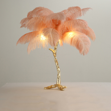 Modern Nordic Luxury LED Feather Table Lamp for Bedroom and Dining Table