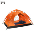 double layer Orange camping tent for 3-4 person