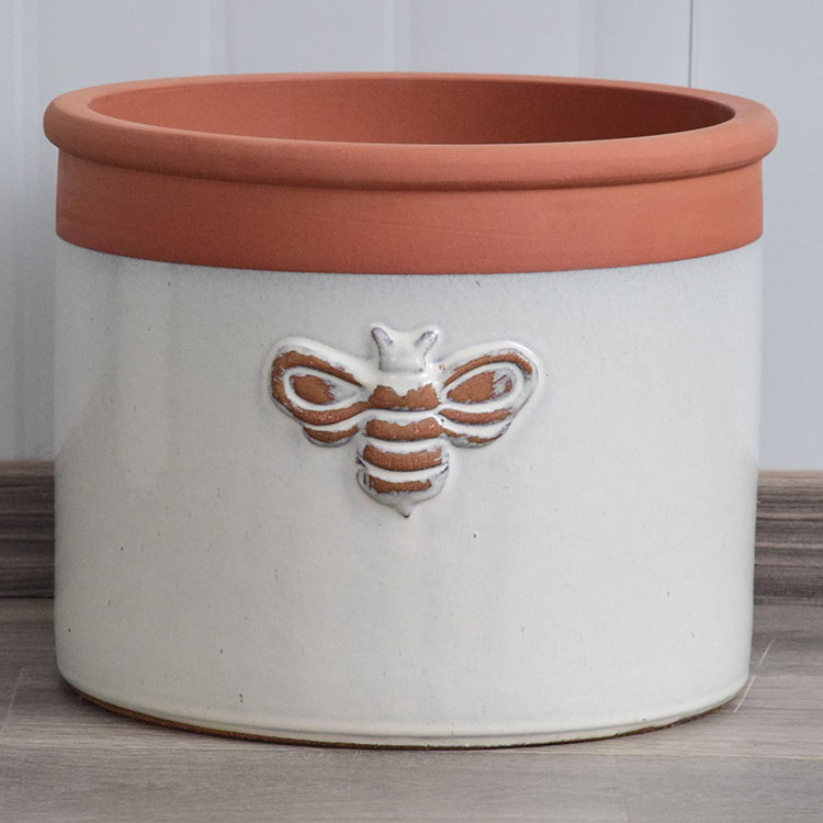 Portable Ceramic Decorative Glaze Bee Pot Ceramic Pots Bonsai Pot Ceramic For Outdoor Plants5