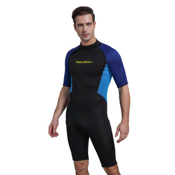 Seackin Mens Short Sleeves Summer Diving Wetsuit