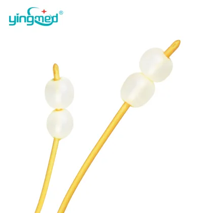 medical latex 4-way double balloon female urethral catheter